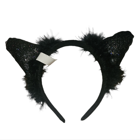 Cat Ears Black Sparkle Halloween Ears - Picture 2 of 2